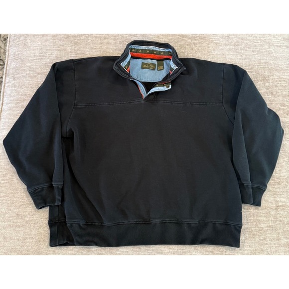 Orvis Pullover Mock Neck Sweatshirt Casual‎ Comfy Black XXL - Picture 1 of 9